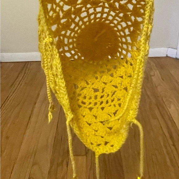 Handmade Dandelion Yellow Crochet Cap, All Size - Picture 3 of 4